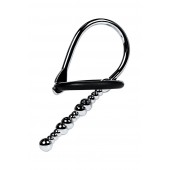 Серебристый уретральный плаг-бусины TOYFA Metal с мягким фиксириющим кольцом - ToyFa - купить с доставкой в Бердске