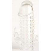 Гелевая прозрачная насадка с 2 отростками - 13 см. - Toyfa Basic - в Бердске купить с доставкой