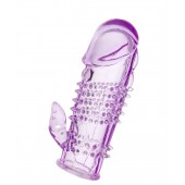 Фиолетовая насадка с коготком и шипами - 13 см. - Toyfa Basic - в Бердске купить с доставкой