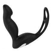 Черный вибромассажер простаты P-PLEASER W ERECTION ENHANCE - Dream Toys - в Бердске купить с доставкой