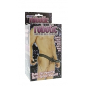 Мужской фаллопротез с вибрацией ROBOTIC MALE STRAP-ON BLACK - 17 см. - Seven Creations - купить с доставкой в Бердске