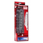 Прозразная закрытая насадка на пенис с поддержкой мошонки Clearly Ample Penis Enhancer - 22 см. - XR Brands - в Бердске купить с доставкой