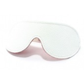 Белая кожаная маска на глаза на резинке - БДСМ Арсенал - купить с доставкой в Бердске