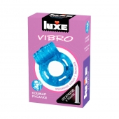 Голубое эрекционное виброкольцо Luxe VIBRO  Кошмар русалки  + презерватив - Luxe - в Бердске купить с доставкой