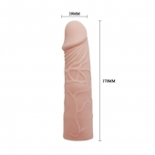 Закрытая телесная насадка-фаллос - 17 см. - Sex Expert - в Бердске купить с доставкой
