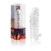 Закрытая прозрачная рельефная насадка Crystal sleeve - 13 см. - Erowoman-Eroman - в Бердске купить с доставкой