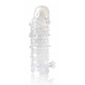 Закрытая прозрачная рельефная насадка Crystal sleeve - 13 см. - Erowoman-Eroman - в Бердске купить с доставкой