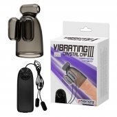 Дымчатая насадка-мастурбатор с вибрацией Vibrating Crystal Cap III - Baile - в Бердске купить с доставкой