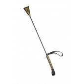 Черно-золотистый стек с хлопушкой из кожи - 62 см. - Sitabella - купить с доставкой в Бердске