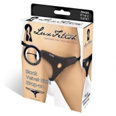 Черные плюшевые трусики для страпона - Lux Fetish - купить с доставкой в Бердске