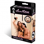 Черные фиксаторы с креплением к двери - Lux Fetish - купить с доставкой в Бердске
