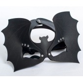 Черная кожаная маска на глаза  Летучая мышь - Sitabella - купить с доставкой в Бердске