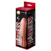 Телесная изогнутая насадка на Harness с коннектором BLACK LINE - 17 см. - LOVETOY (А-Полимер) - купить с доставкой в Бердске
