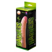 Телесная изогнутая насадка на Harness с коннектором GREEN LINE - 18 см. - LOVETOY (А-Полимер) - купить с доставкой в Бердске