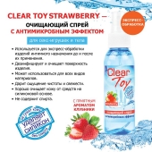 Очищающий спрей для игрушек CLEAR TOY Strawberry - 100 мл. - Биоритм - купить с доставкой в Бердске
