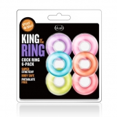 Набор из 6 эрекционных колец King of the Ring - Blush Novelties - в Бердске купить с доставкой