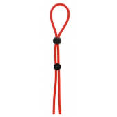 Красное лассо на пенис с двумя бусинами STRETCHY LASSO CAGE - Dream Toys - в Бердске купить с доставкой