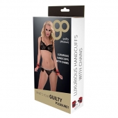 Красно-чёрные наручники на металлической цепочке - Blush Novelties - купить с доставкой в Бердске