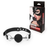 Черный силиконовый кляп-шарик на ремешке - Notabu - купить с доставкой в Бердске