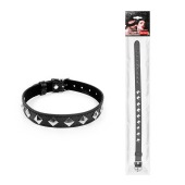 Черный ошейник с серебристыми ромбиками - Notabu - купить с доставкой в Бердске