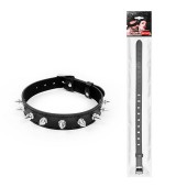 Черный ошейник с серебристыми шипами - Notabu - купить с доставкой в Бердске