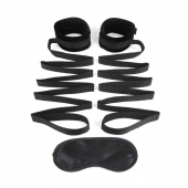 Чёрные манжеты для фиксации на кровати Bondage Bed Strap - Lux Fetish - купить с доставкой в Бердске