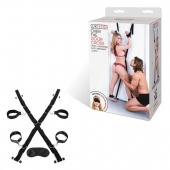 Чёрный набор для фиксации у двери - Lux Fetish - купить с доставкой в Бердске