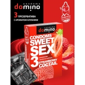 Презервативы для орального секса DOMINO Sweet Sex с ароматом клубничного коктейля  - 3 шт. - Domino - купить с доставкой в Бердске