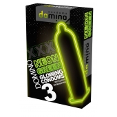 Презервативы DOMINO Neon Green со светящимся в темноте кончиком - 3 шт. - Domino - купить с доставкой в Бердске