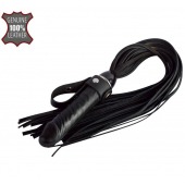 Черная плеть  Ковбой  с ручкой-фаллосом - 55 см. - Sitabella - купить с доставкой в Бердске