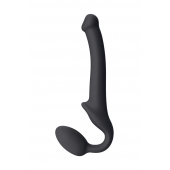 Черный безремневой страпон Silicone Bendable Strap-On S - Strap-on-me - купить с доставкой в Бердске