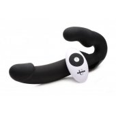 Черный безремневой страпон Urge Silicone Strap On с пультом ДУ - 24 см. - XR Brands - купить с доставкой в Бердске