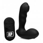 Черный стимулятор простаты Alpha-Pro 7X P-Milker Silicone Prostate Stimulator with Milking Bead - XR Brands - в Бердске купить с доставкой