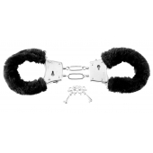 Меховые чёрные наручники Beginner s Furry Cuffs - Pipedream - купить с доставкой в Бердске