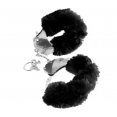 Металлические наручники Furry Love Cuffs с черным мехом - Pipedream - купить с доставкой в Бердске