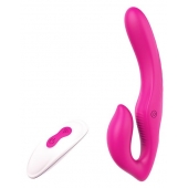 Ярко-розовый безремневой страпон REMOTE DOUBLE DIPPER - 22 см. - Dream Toys - купить с доставкой в Бердске