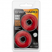 Набор из 2 красных эрекционных колец DONUT RINGS OVERSIZED - Blush Novelties - в Бердске купить с доставкой