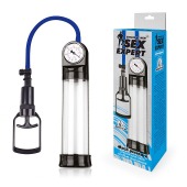 Прозрачная вакуумная помпа Sex Expert с манометром - Sex Expert - в Бердске купить с доставкой