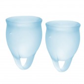 Набор голубых менструальных чаш Feel confident Menstrual Cup - Satisfyer - купить с доставкой в Бердске
