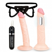 Регулируемые трусики с 2 насадками - 16 и 15 см. - Lux Fetish - купить с доставкой в Бердске