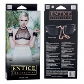 Черные мягкие наручники Entice French Cuffs с цепью - California Exotic Novelties - купить с доставкой в Бердске