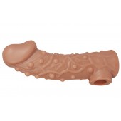 Телесная насадка на фаллос с отверстием для мошонки EXTREME SLEEVE - 15,6 см. - KOKOS - в Бердске купить с доставкой