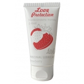 Лубрикант на водной основе с ароматом малины Love Protection Strawberry - 50 мл. - Lola Games - купить с доставкой в Бердске