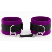 Фиолетово-черные оковы My rules на сцепке - БДСМ Арсенал - купить с доставкой в Бердске