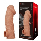 Телесная насадка на фаллос с фиксацией мошонки EXTREME SLEEVE - 15,6 см. - KOKOS - в Бердске купить с доставкой