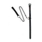 Черный ошейник Sin с поводком - Lola Games - купить с доставкой в Бердске