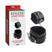 Черные оковы на ноги Obey Me Leather Ankle Cuffs - Chisa - купить с доставкой в Бердске