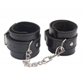 Черные оковы на ноги Obey Me Leather Ankle Cuffs - Chisa - купить с доставкой в Бердске