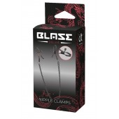 Черные зажимы на соски на цепочке BLAZE DELUXE NIPPLE CLAMPS - Dream Toys - купить с доставкой в Бердске