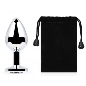 Серебристая анальная пробка с прозрачным стразом - 7,2 см. - Anal Jewelry Plug - купить с доставкой в Бердске